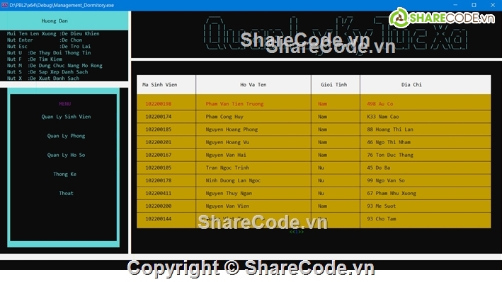 full code c++,Quản lí,đồ án,kí túc xá,visual c++,Template c ++